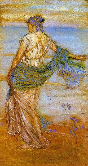 Whistler Annabel Lee (Also known as Niobe), 1890, pastel o. Джеймс Эббот Мак-Нейл Уистлер