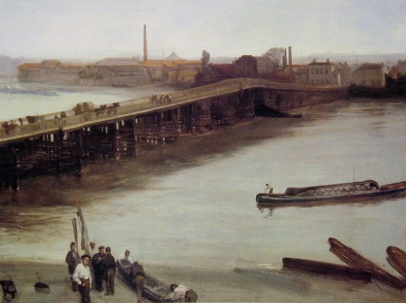 Brown and Silver Old Battersea Bridge. James Abbott Mcneill Whistler