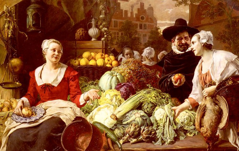Wagner Ferdinand The Vegetable Market. Snr Ferdinand Wagner