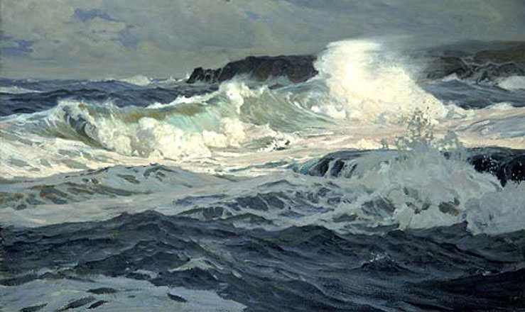 Waugh Frederick Judd Southwesterly Gale St. Ives. Frederick Judd Waugh