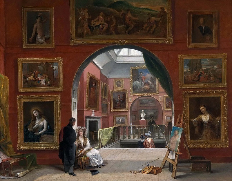 Interior of the British Institution (Old Master Exhibition, Summer 1832). Alfred Joseph Woolmer