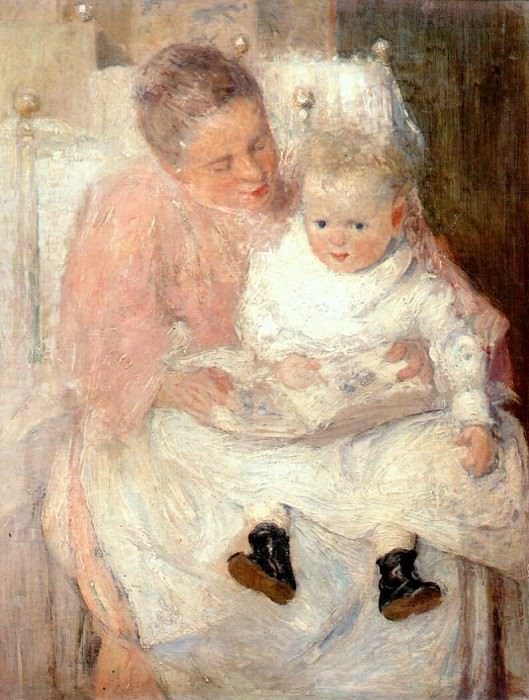 weir mother and child c1891. Плотина