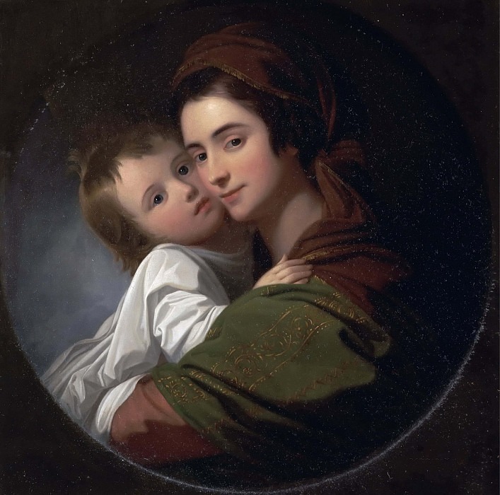 Жена художника Елизабет и их сын Рафаэль. Бенджамин Уэст