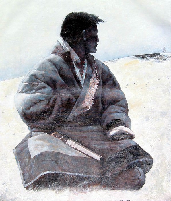 Aio Xun Original Oil Painting WHITE WATERSHED portrait06. купить Синь