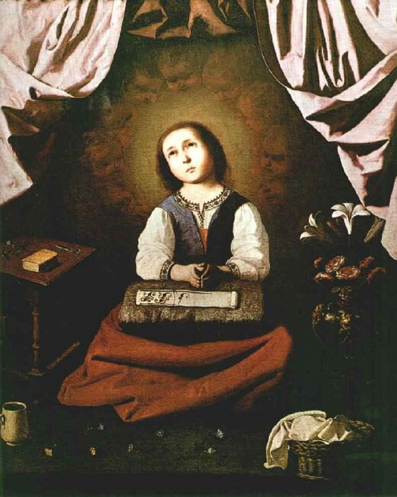 Zurbaran The young virgin, 1632, Metropolitan Museum of Art,. Франсиско де Сурбаран