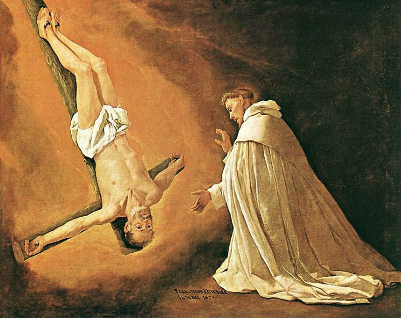 The Apparition of Apostle St Peter to St Peter of Nolasco WGA. Франсиско де Сурбаран