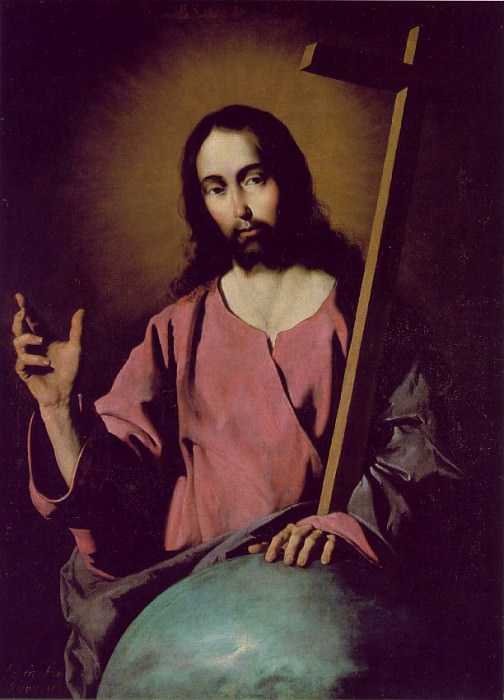 Zurbaran The Savior Blessing, 1638, 99x71 cm, Prado. Франсиско де Сурбаран