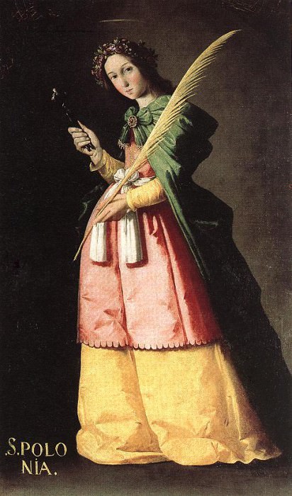 Zurbaran St. Apolonia, 113x66cm, Louvre. Francisco De Zurbaran