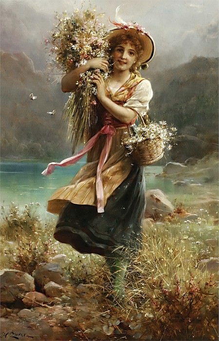 The Flower Girl. Hans Zatzka