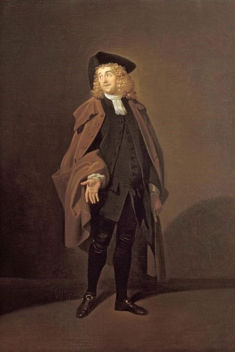 Portrait of John Moody (c.1712-1821) as Father Foigard in the Beaux Stratagem by George Farquhar. Johann Zoffany