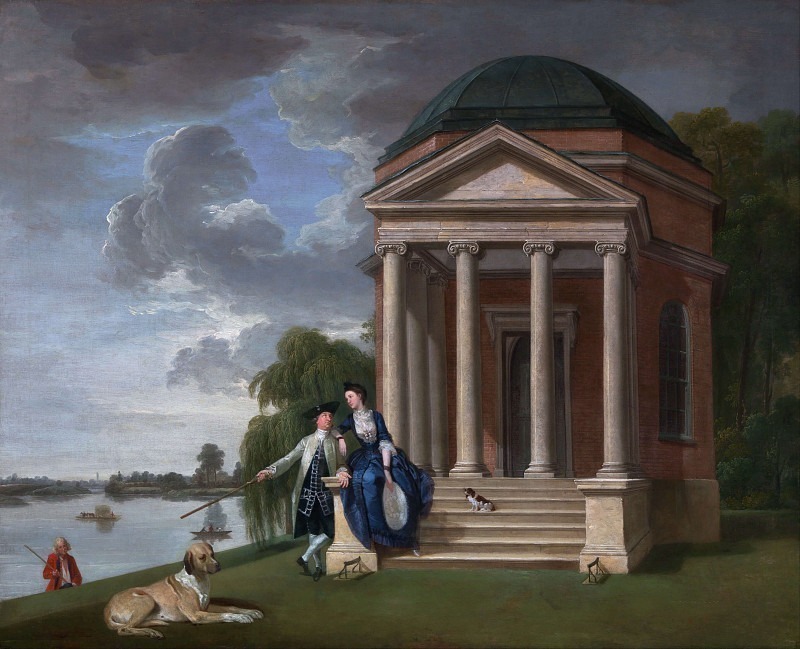 David Garrick and his wife by his Temple to Shakespeare, Hampton. Johann Zoffany