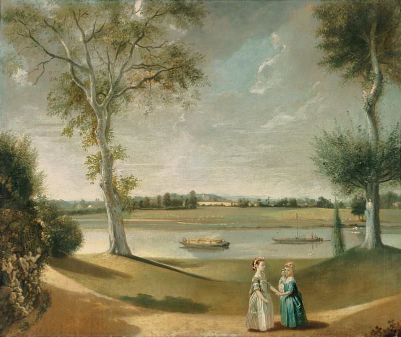 The Misses Garrick by the Thames at Hampton. Johann Zoffany