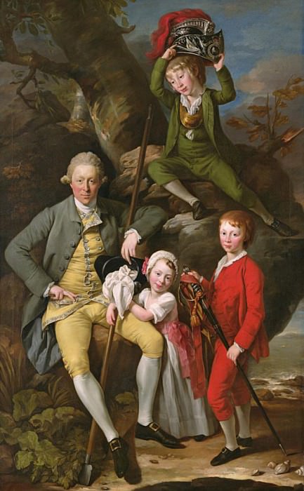 Генри Найт Тайтегстон со своими тремя детьми. Иоганн Цоффани