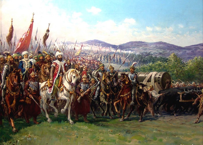 Mehmet II conquering Constantinople. Fausto Zonaro