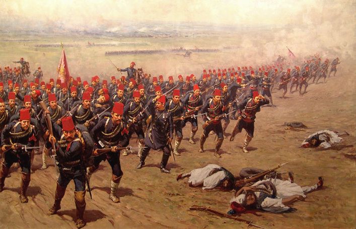 Ottoman soldiers at war. Fausto Zonaro