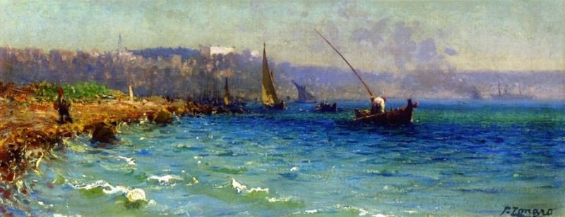 A View of Bosphorus from the old Byzantine Walls. Fausto Zonaro