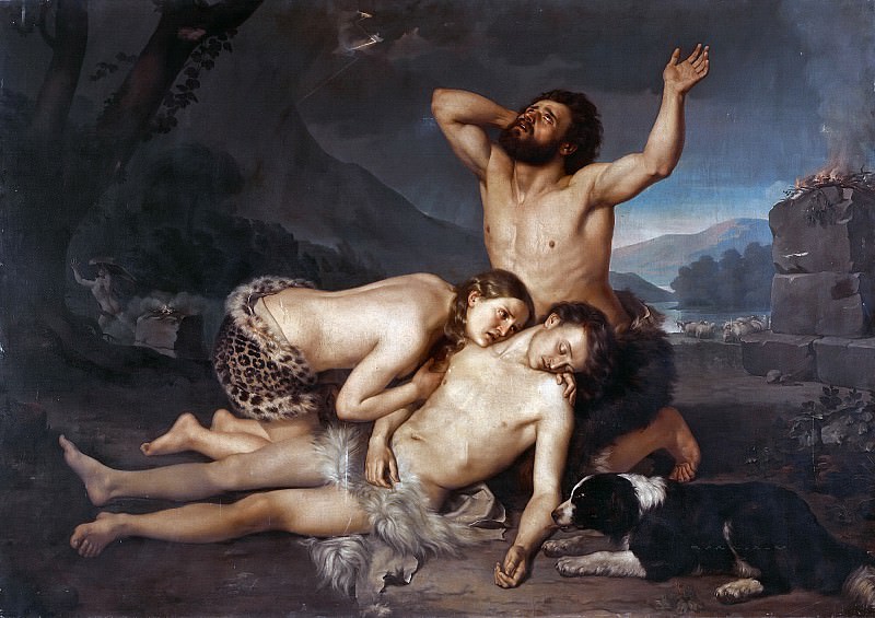 Adam and Eve mourn over Abels body. Carlo Zatti