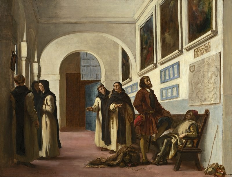 Делакруа, Эжен - Христофор Колумб и его сын в монастыре францисканцев Ла Рабида. Национальная галерея искусств (Вашингтон)