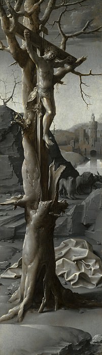 Jan Gossaert - Saint Jerome Penitent. National Gallery of Art (Washington) (left panel)