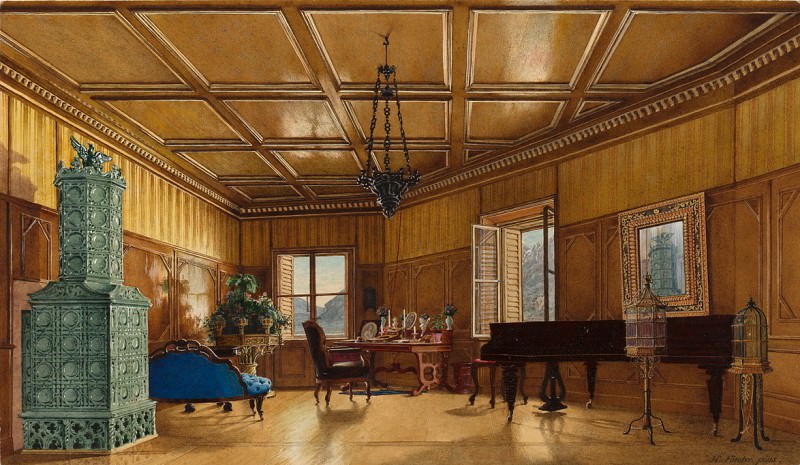 Heinrich von Forster - The Music Room of Archduchess Margarete, Princess of Saxony, in Schloss Ambras. National Gallery of Art (Washington)