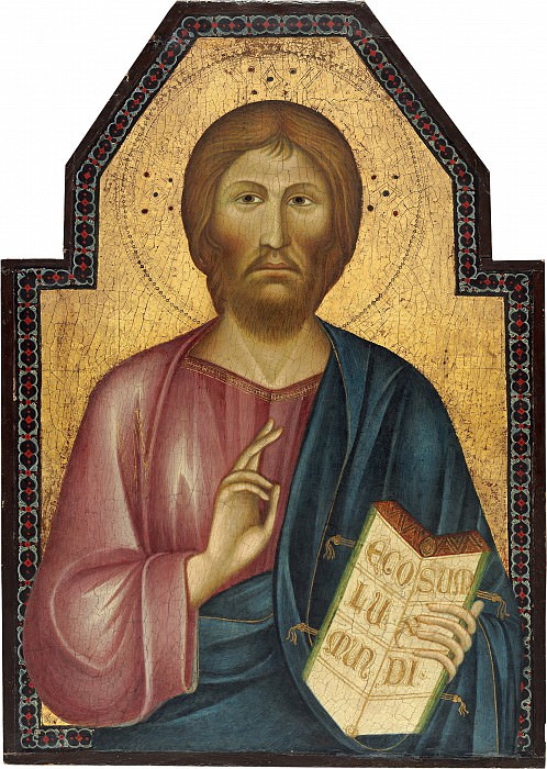 Follower of Cimabue - Christ between Saint Peter and Saint James Major. National Gallery of Art (Washington) (middle panel)