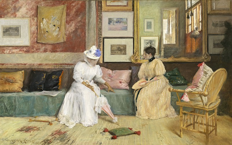 William Merritt Chase - A Friendly Call. National Gallery of Art (Washington)