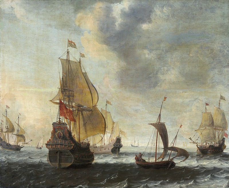 Circle of Jacob Adriaensz Bellevois - Dutch Ships in a Lively Breeze. National Gallery of Art (Washington)