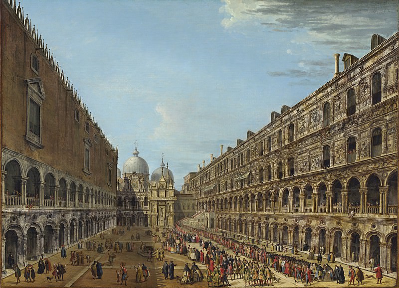 Antonio Joli - Procession in the Courtyard of the Ducal Palace, Venice. National Gallery of Art (Washington)
