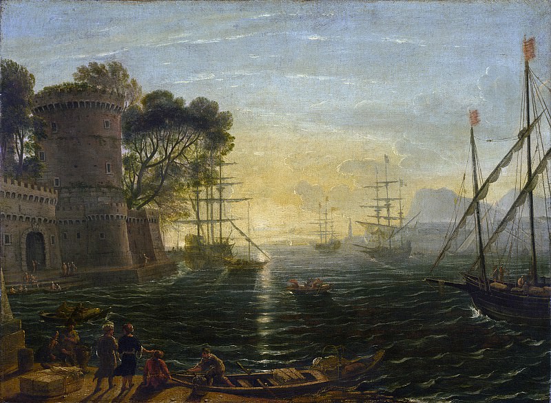 Follower of Claude Lorrain - Harbor at Sunset. National Gallery of Art (Washington)