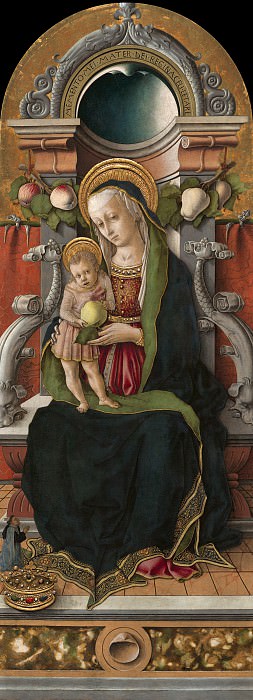 Carlo Crivelli - Madonna and Child Enthroned with Donor. National Gallery of Art (Washington)