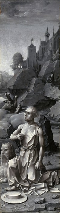 Jan Gossaert - Saint Jerome Penitent. National Gallery of Art (Washington) (right panel)