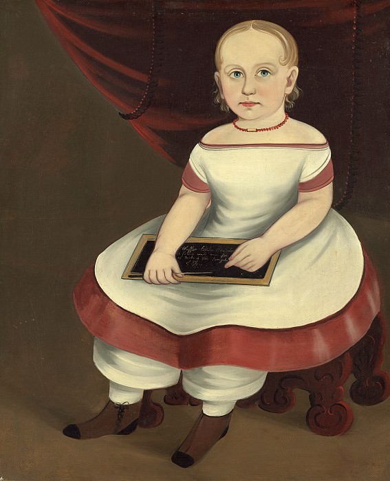 Американский художник 19 века - Маленькая девочка с доской. Национальная галерея искусств (Вашингтон)