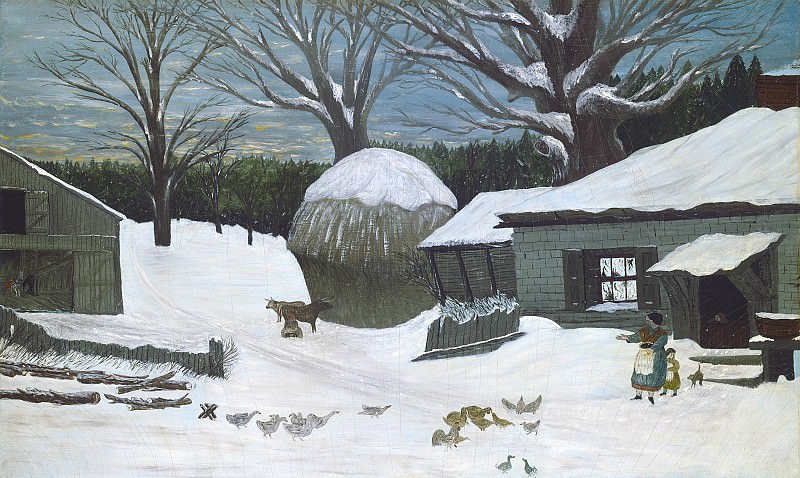 Американский художник 19 века - Ферма в Новой Англии зимой. Национальная галерея искусств (Вашингтон)