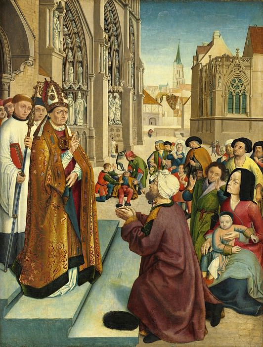 Master of Saint Giles and Assistant – Episodes from the Life of a Bishop Saint, National Gallery of Art (Washington)
