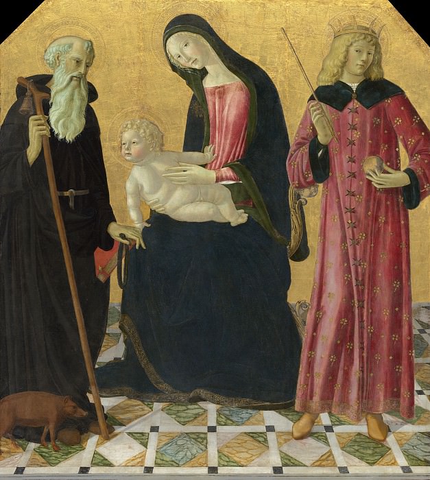 Нероччо де Ланди – Мадонна с Младенцем со святыми Антонием Аббатом и Сигизмундом, Национальная галерея искусств (Вашингтон)