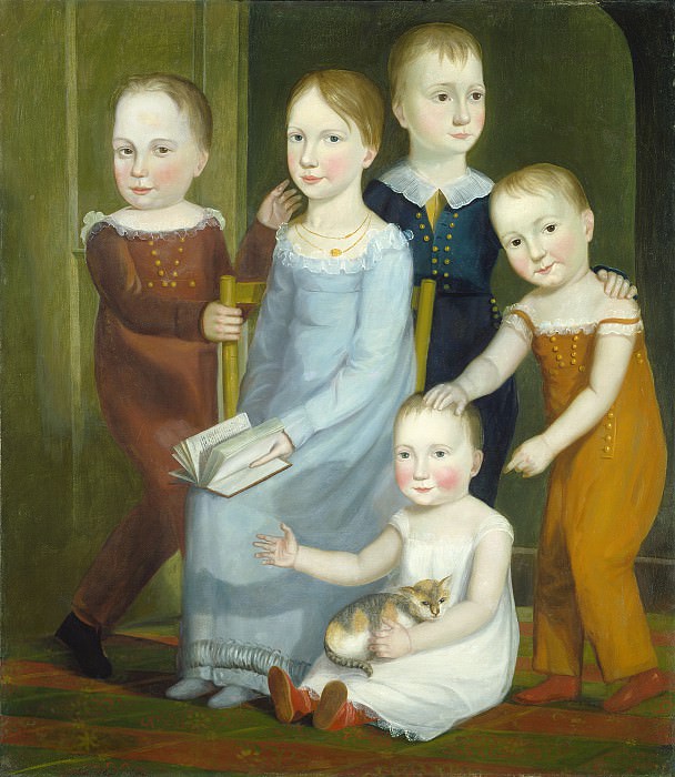 Американский художник 19 века - Пять детей из семьи Бадд. Национальная галерея искусств (Вашингтон)