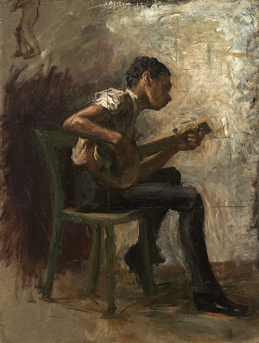 Икинс, Томас - Эскиз для «Танцующего негритёнка»: Игрок на банджо. Национальная галерея искусств (Вашингтон)