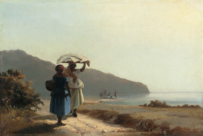 Писсаро, Камиль - Две женщины беседующие у моря, Сен-Тома. Национальная галерея искусств (Вашингтон)