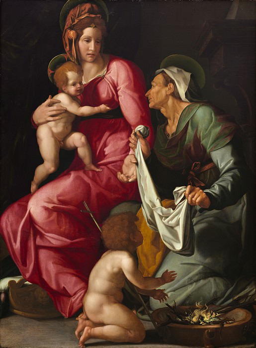 Jacopino del Conte - Madonna and Child with Saint Elizabeth and Saint John the Baptist. National Gallery of Art (Washington)