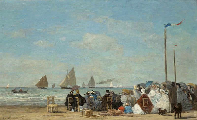 Eugene Boudin - Beach Scene at Trouville. National Gallery of Art (Washington)