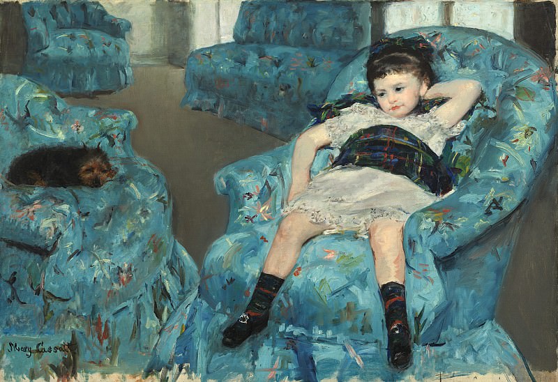 Mary Cassatt - Little Girl in a Blue Armchair. National Gallery of Art (Washington)