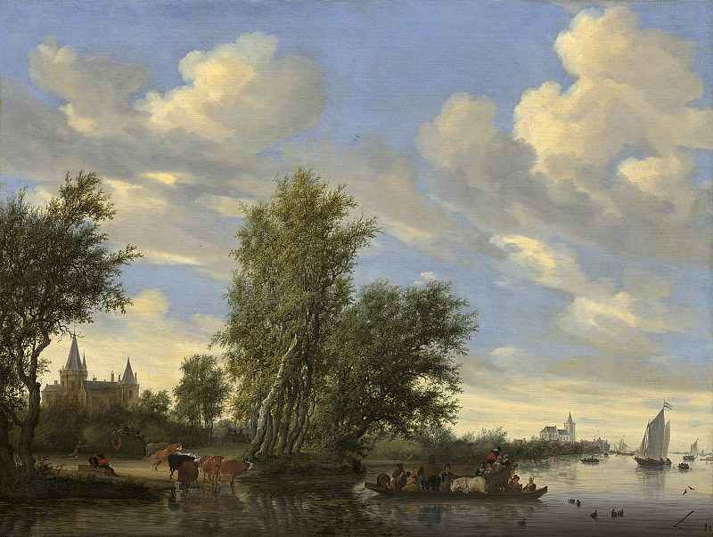 Salomon van Ruysdael - River Landscape with Ferry. National Gallery of Art (Washington)