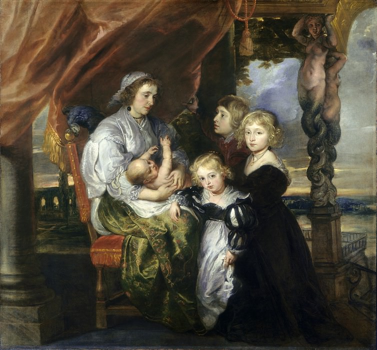 Deborah Kip, Wife of Sir Balthasar Gerbier, and Her Children - 1629 - 1630. Peter Paul Rubens