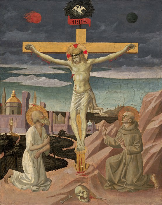 Пезеллино - Распятие со святым Иеронимом и святым Франциском. Национальная галерея искусств (Вашингтон)
