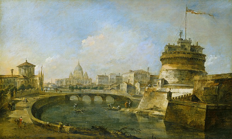 Гварди, Франческо - Каприччо с замком Сан-Анджело в Риме. Национальная галерея искусств (Вашингтон)