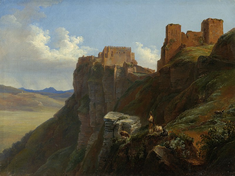 Louise-Josephine Sarazin de Belmont - View of the Castello di San Giuliano, near Trapani, Sicily. National Gallery of Art (Washington)