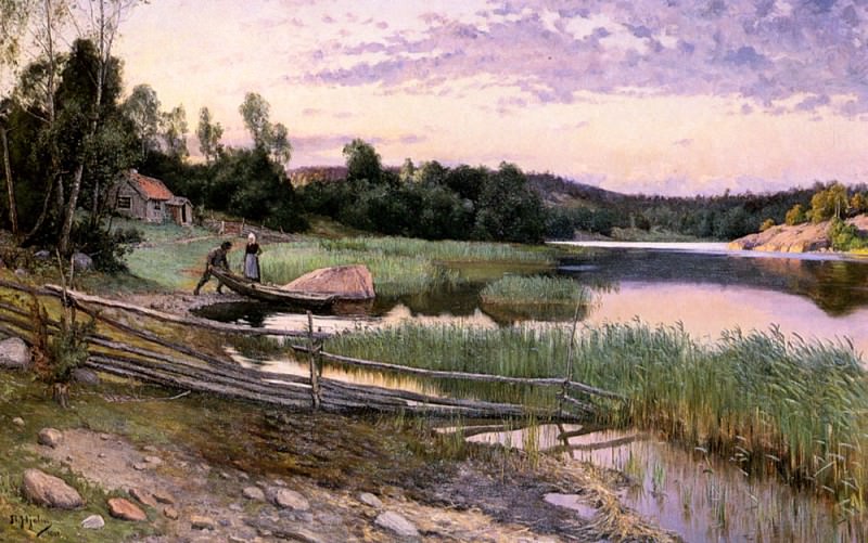 Hjelm Axel Olaf Frederick Down To The Water, Swedish artist