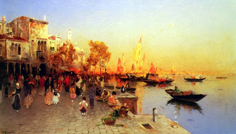 Gegerfelt Wilhelm von An Italian Port, Swedish artist