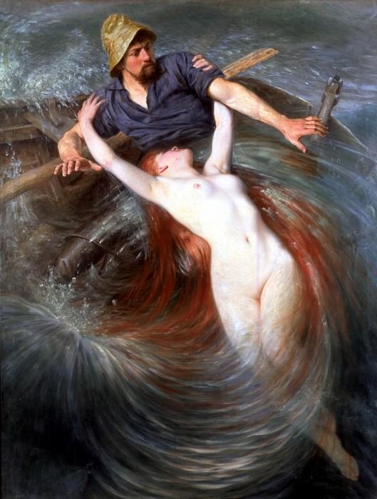 Knut Ekwall Fisherman and The Siren, Swedish artist