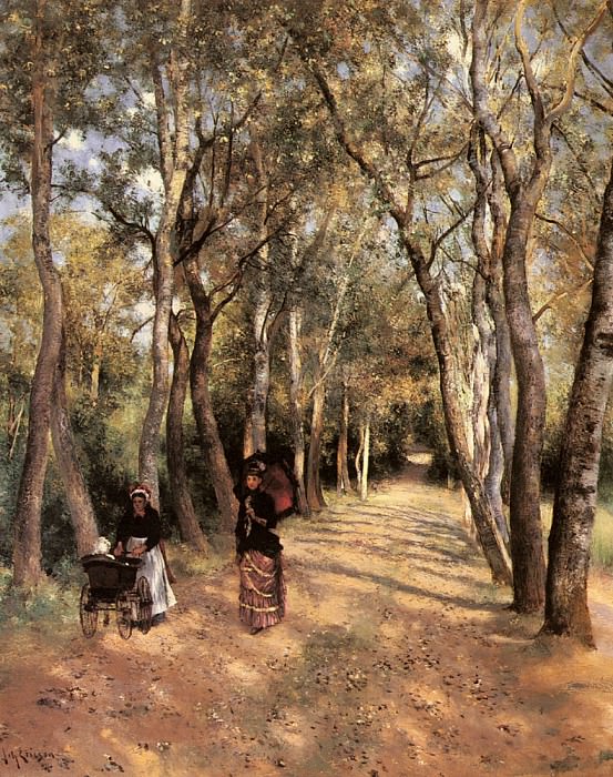 Ericson Johan A Woodland Path In Haut Meudon. Шведские художники